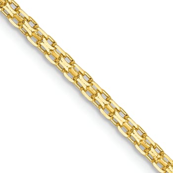 14k Yellow Gold 1.8mm Flat Bismark 18 Inch Chain
