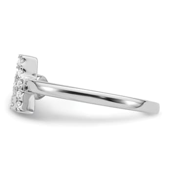 Rhodium Over 14K White Gold Lab Grown Diamond VS/SI GH, Initial
Adjustable Ring