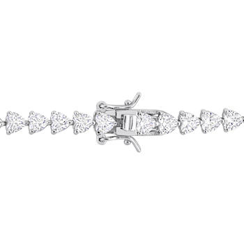 Created White Sapphire Sterling Silver Bracelet 10ctw