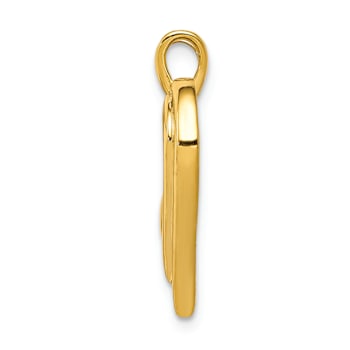 14k Two-tone Gold Diamond Fancy Heart Pendant