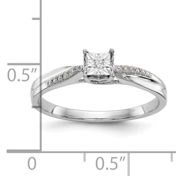 Rhodium Over 14K White Gold First Promise Diamond Promise/Engagement
Ring 0.05ctw