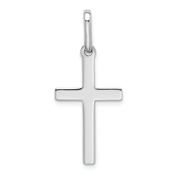 Rhodium Over 14k White Gold Cross Pendant
