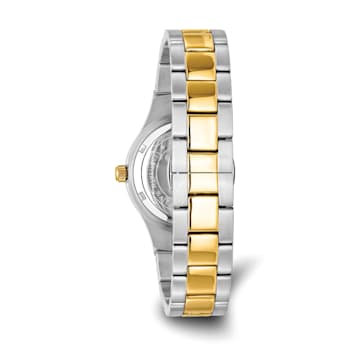 Ladies Charles Hubert Two-tone Stainless Steel Black Dial Watch