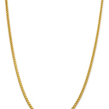 14k Yellow Gold 3.1mm Diamond-Cut Wheat Link 24 Inch Chain