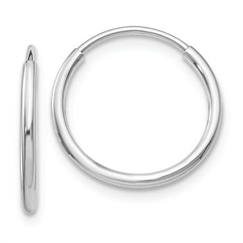 Endless Hoop Earrings In 10K White Gold