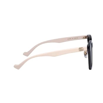 Gucci Black and White Frame / Gray Lens Sunglasses