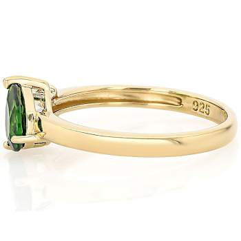 Chrome Diopside And Moissanite Ring In 18K Gold Over Sterling Silver