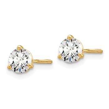 14K Yellow Gold Lab Grown Diamond 3/4ctw VS/SI GH Screw Back 3-Prong Earrings