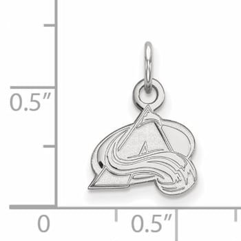 Rhodium Over Sterling Silver NHL LogoArt Colorado Avalanche Extra Small Pendant