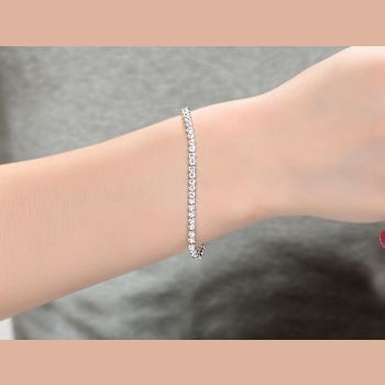 CZ Tennis Bracelet In Sterling Silver 7 Inch