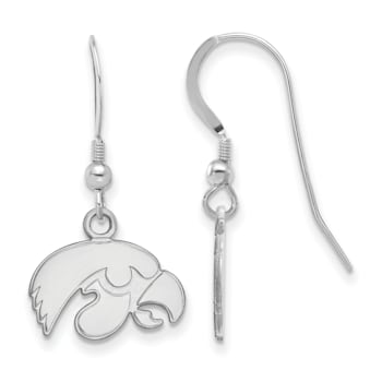 Rhodium Over Sterling Silver  LogoArt University of Iowa Extra Small
Dangle Earrings