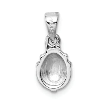 Rhodium Over Sterling Silver Red and Black Enamel Ladybug Children's Pendant