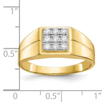 10K Yellow Gold Men's Cubic Zirconia Ring