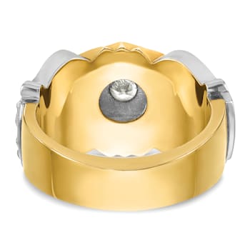 10K Two-tone Yellow and White Gold Men's Enamel and Diamond Knights
Templar Shriner's Ring 0.349ctw
