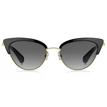 Kate Spade Gold Tone and Black Cat Eye Frame / Gray Lenses Sunglasses