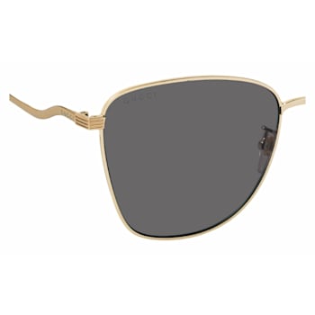 Gucci Gold Tone and Cream Frame / Gray Lens Sunglasses