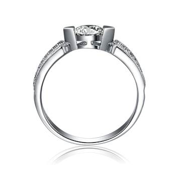Moissanite Cocktail Ring In White Gold Over Sterling Silver 0.78ctw DEW