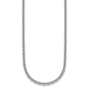 Rhodium Over Sterling Silver 3.1mm Rolo 30 Inch Chain