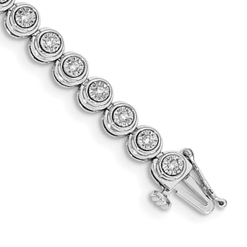 14K White Gold Lab Grown Diamond VS/SI GH, Circle Link Bracelet