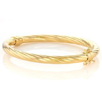 Twisted Bangle In 18K Gold Over Bronze