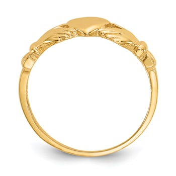 14K Yellow Gold Claddagh Baby Ring