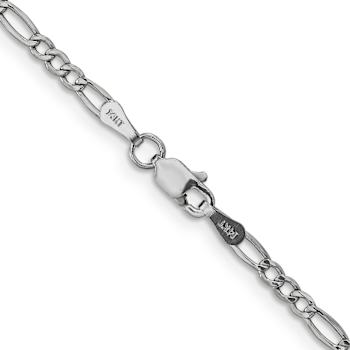 Rhodium Over 14k White Gold 2.5mm Figaro Link 20 Inch Chain