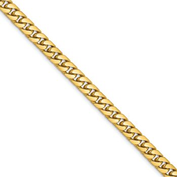 14k Yellow Gold 5mm Polished Solid Miami Cuban Link 20 Inch Chain