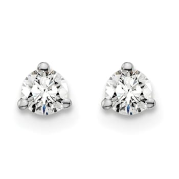 14K White Gold Lab Grown Diamond 1/4ctw Certified VS/SI GH 3-Prong Earrings