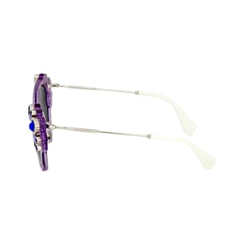 Miu Miu Lilac and Silver Frame / Gray Lenses Sunglasses