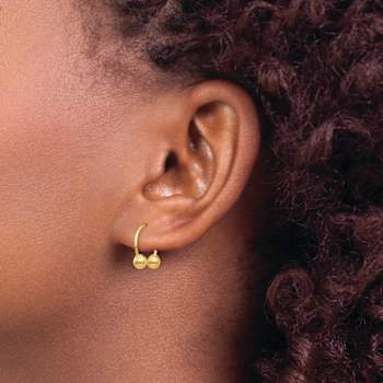 14k Yellow Gold 1/2" Open Hoop Beaded Earrings