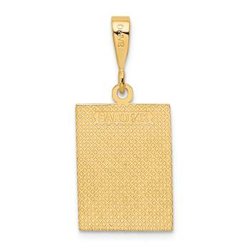 14k Yellow Gold Textured Strength Pendant