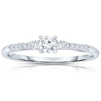 CZ Solitaire Ring In Sterling Silver
