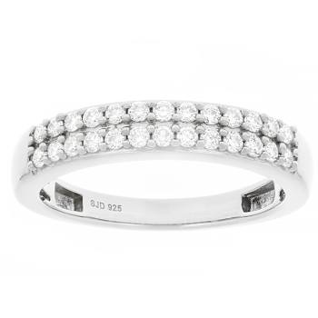 Lab-Grown Diamond Band Ring In Sterling Silver 0.40ctw