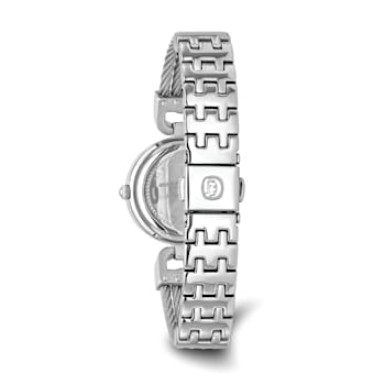 Charles Hubert Stainless Steel Wire Bangle Silver Dial Watch