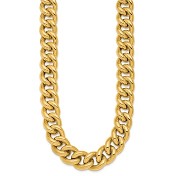14K Yellow Gold 14.8mm Curb 18-inch Necklace