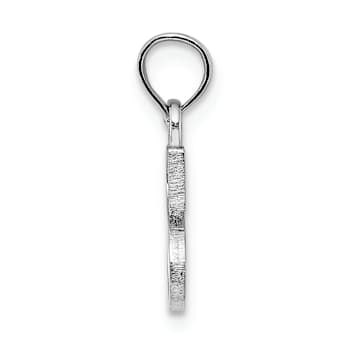Rhodium Over 14k White Gold Polished Block Letter S Initial Pendant