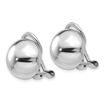 Rhodium Over 14k White Gold 12mm Polished Non-pierced Stud Earrings