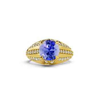 14K Yellow Gold Tanzanite and Diamond Ring 1.91 ctw