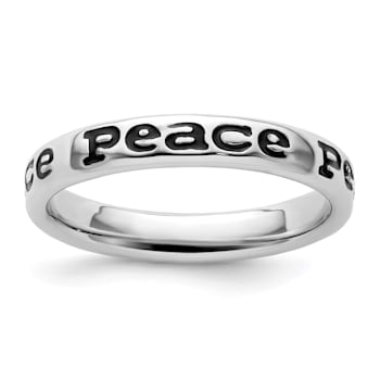 Sterling Silver Stackable Expressions Expressions Polished Enameled
Peace Ring