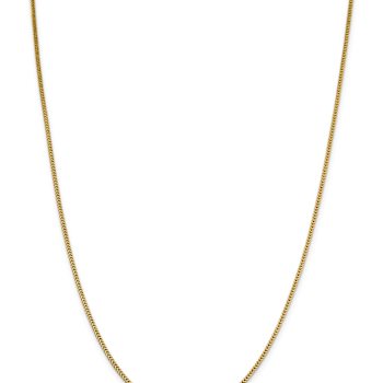 14k Yellow Gold 1.4mm Solid Franco Link 16 Inch Chain