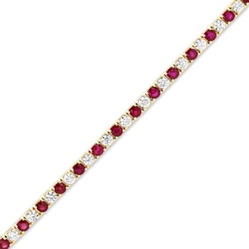 6.25ctw Ruby and Diamond Bracelet in 14k Yellow Gold