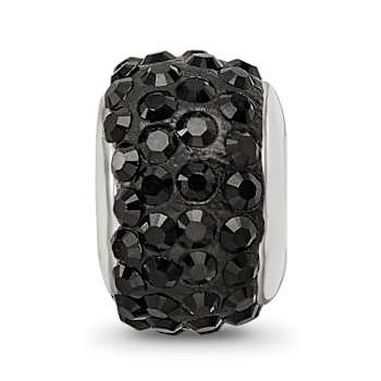 Sterling Silver Reflections Black Full Preciosa Crystal Bead