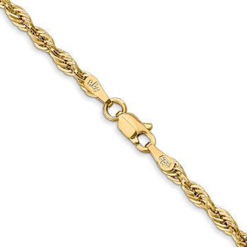 14k Yellow Gold 2.8mm Rope Link 24 Inch Chain