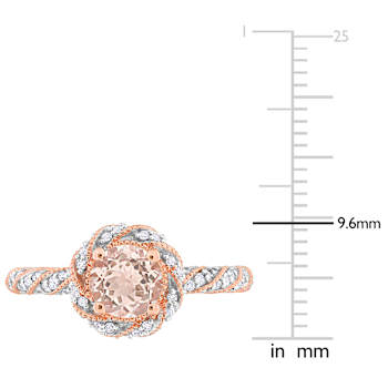 Morganite and Diamond 14K Rose Gold Ring 1.09ctw