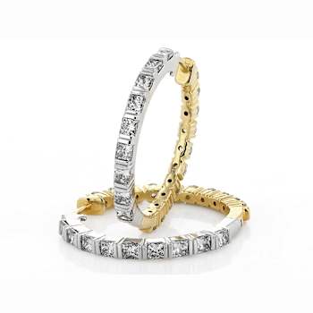 Reversible Lab-Grown Diamond Hoop Earrings 1.60ctw In 14K White And
Yellow Gold