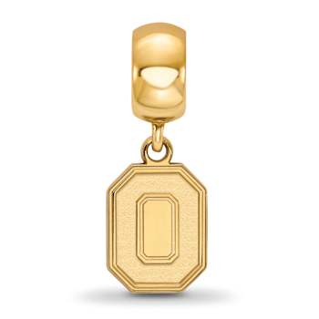 14K Yellow Gold Over Sterling Silver LogoArt Ohio State University Small
Dangle Bead