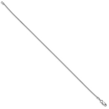 Rhodium Over 14k White Gold 0.9mm Franco Link Bracelet