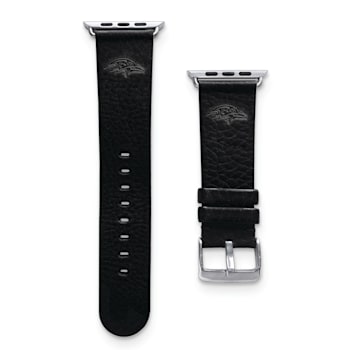 Gametime Baltimore Ravens Leather Band fits Apple Watch (42/44mm M/L
Black). Watch not included.