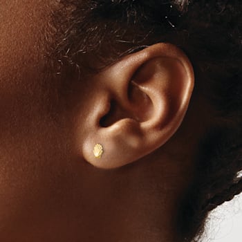 14K Yellow Gold Shell Post Earrings