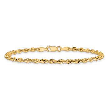 14k Yellow Gold 2.8mm Rope Link Bracelet, 7 Inches